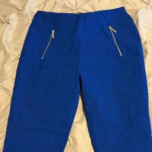 DKNY Vibrant Blue Pants with Zipper Details